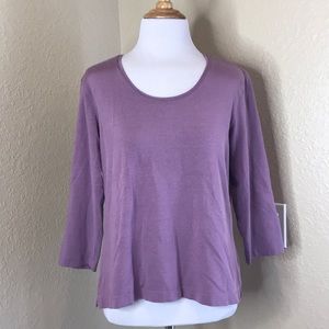 VAN HAUSEN Purple Elbow Sleeve Tee Top L